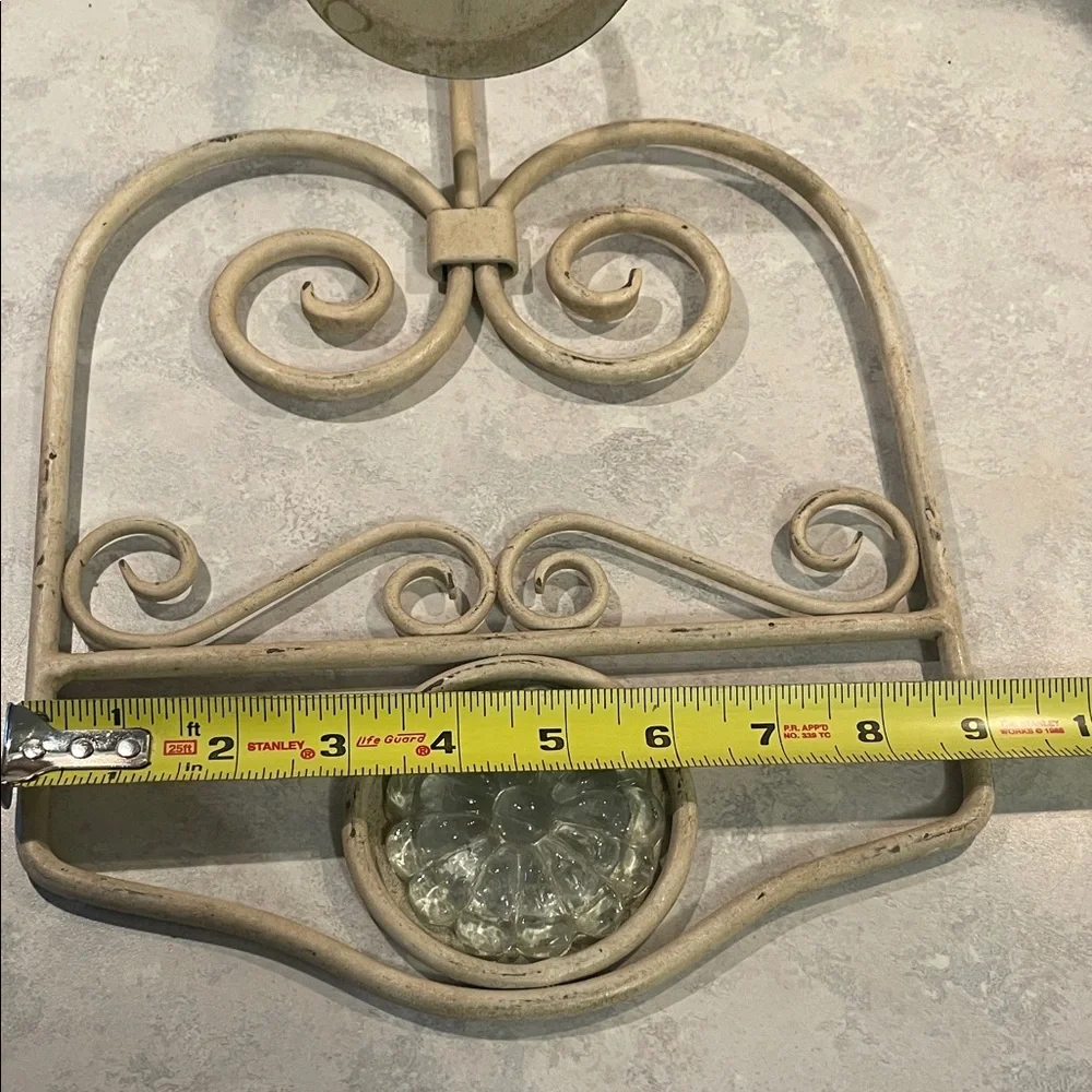 Wrought Iron Wall Sconce with Glass Accent